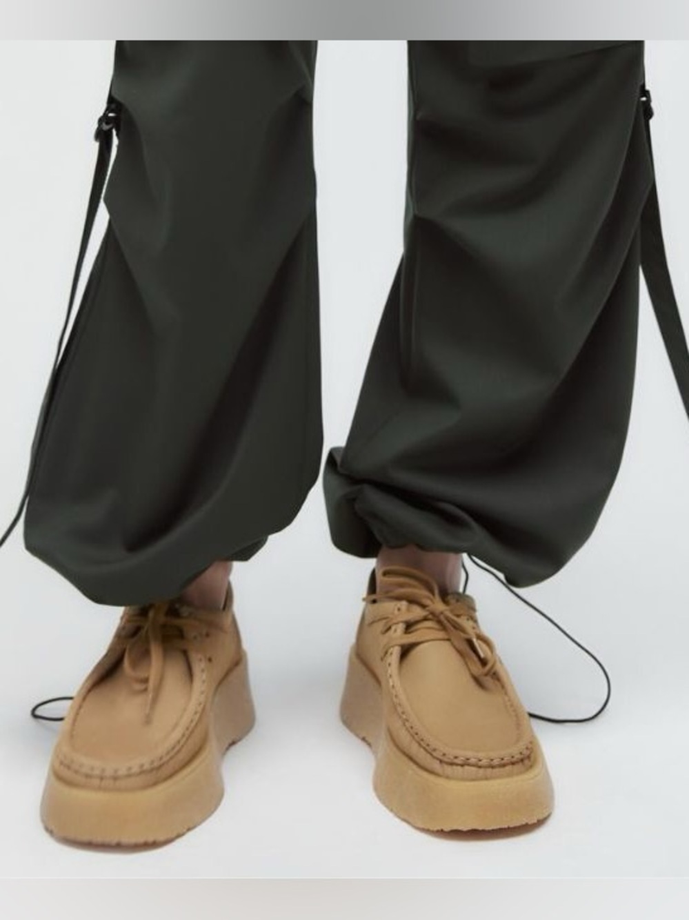 Clarks X Zara Collaboration Nubuck Leather Sandy Brown Platform Wallaby Size 38